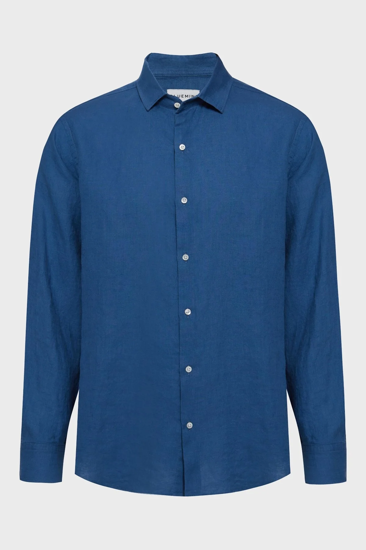 Bluemint % 100 Keten Comfort Fit Düz Yaka Erkek Gömlek BM25002092MS 1173 LACİVERT - 1