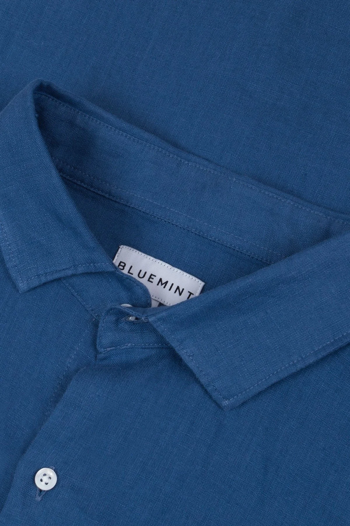 Bluemint % 100 Keten Comfort Fit Düz Yaka Erkek Gömlek BM25002092MS 1173 LACİVERT - 2