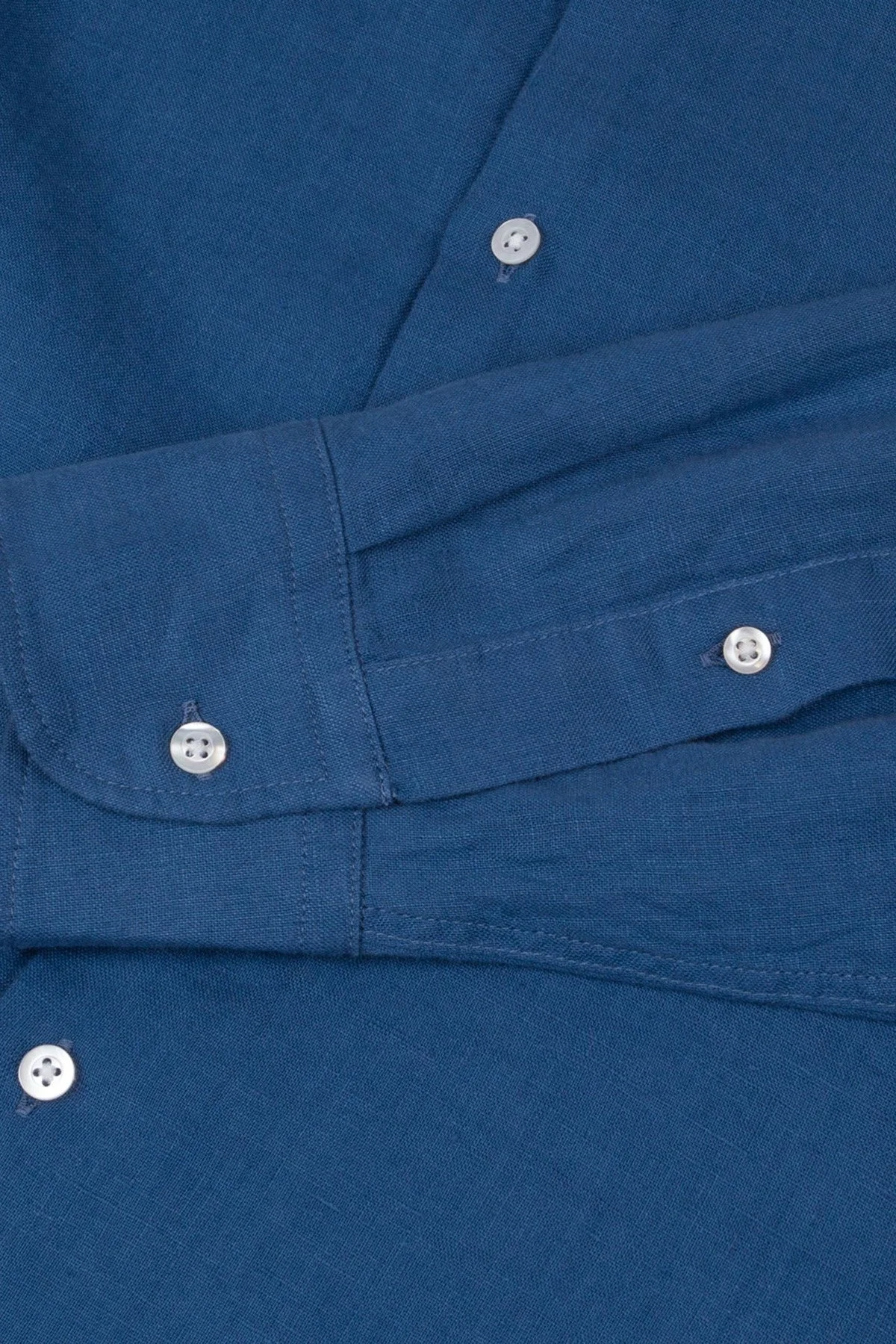 Bluemint % 100 Keten Comfort Fit Düz Yaka Erkek Gömlek BM25002092MS 1173 LACİVERT - 3