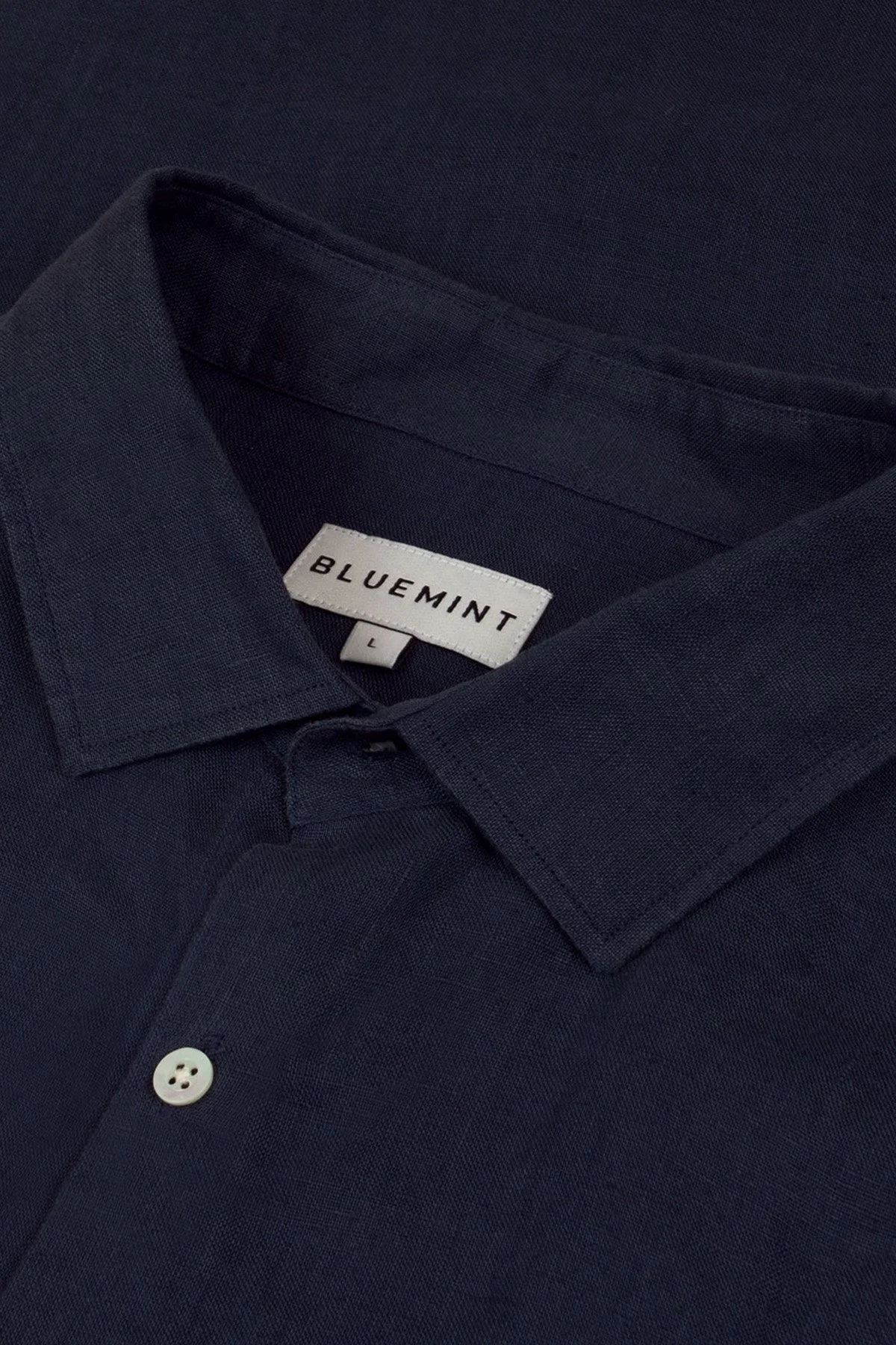 Bluemint % 100 Keten Comfort Fit Düz Yaka Erkek Gömlek BM25002092MS 155 KOYU LACİVERT - 7