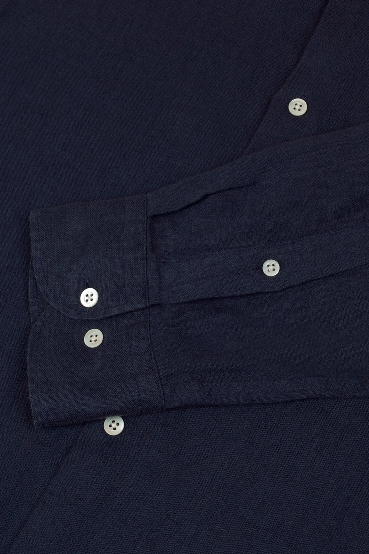 Bluemint % 100 Keten Comfort Fit Düz Yaka Erkek Gömlek BM25002092MS 155 KOYU LACİVERT - 9