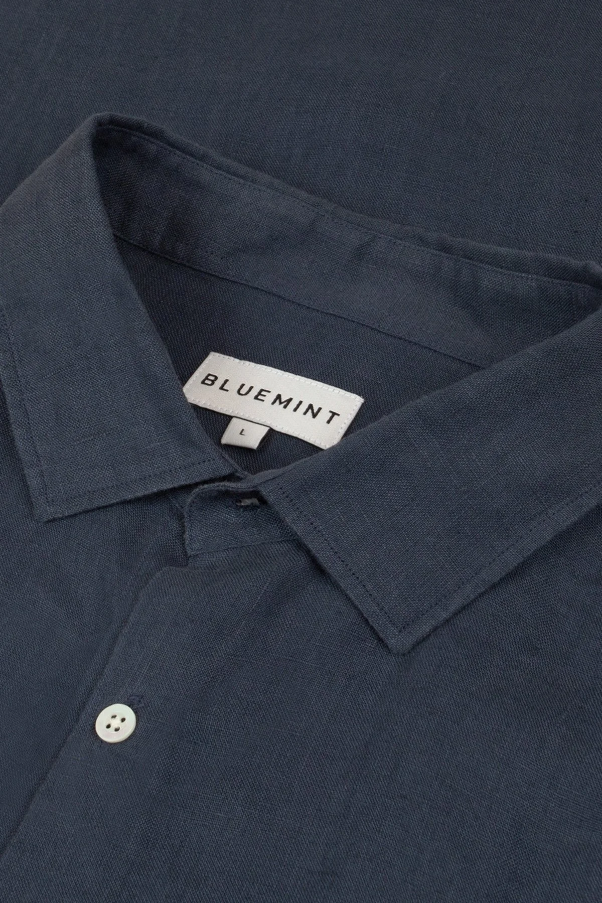 Bluemint % 100 Keten Comfort Fit Düz Yaka Erkek Gömlek BM25002092MS 429 LACİVERT - 2