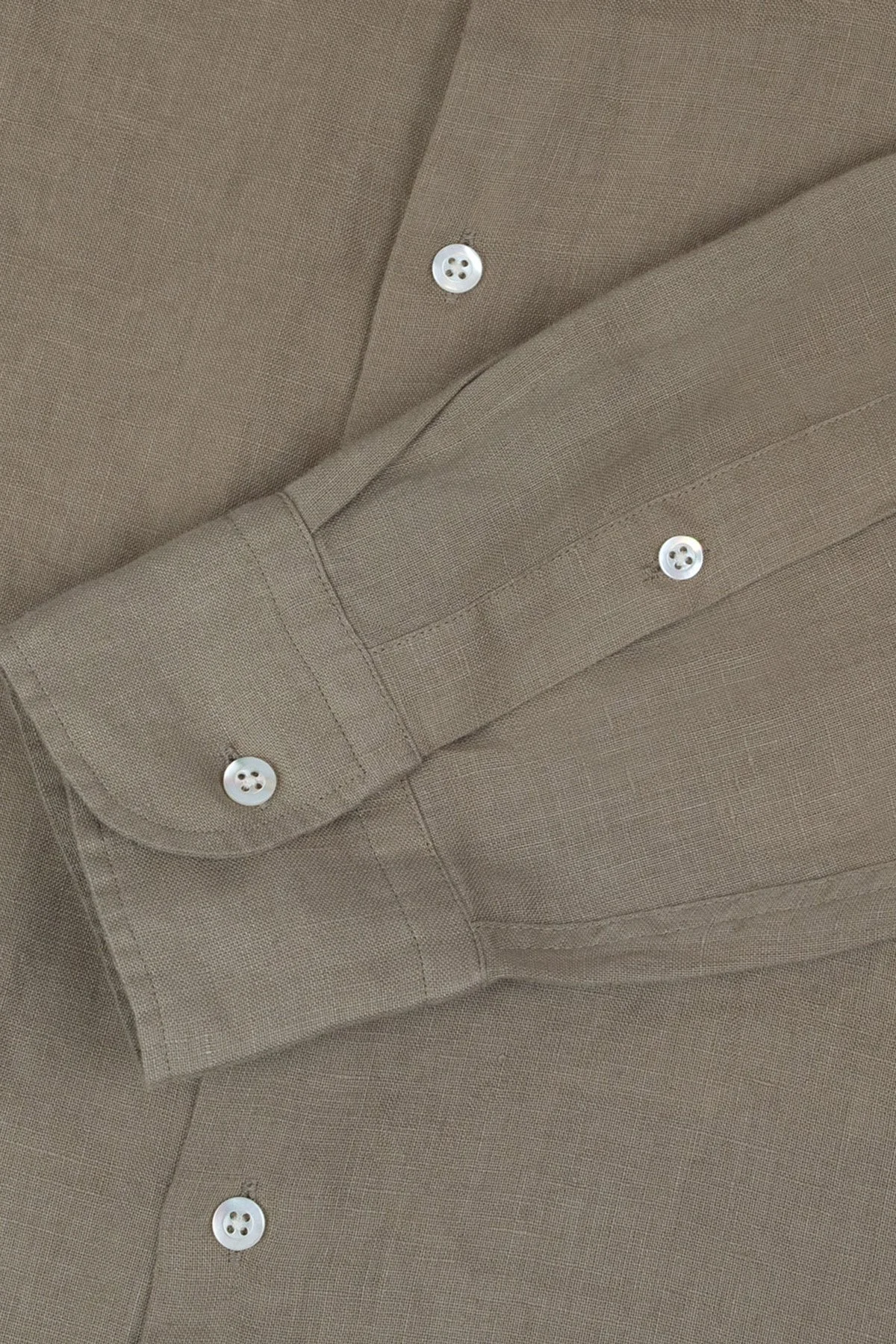 Bluemint % 100 Keten Comfort Fit Düz Yaka Erkek Gömlek BM25002092MS 836 AÇIK HAKİ - 6