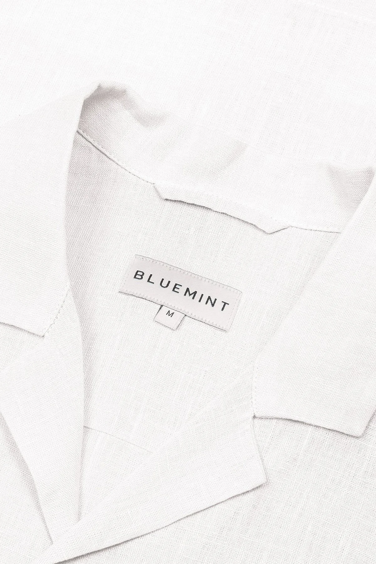 Bluemint % 100 Keten Comfort Fit Kısa Kollu Apaş Yaka Erkek Gömlek BM25002107MS 112 BEYAZ - 2