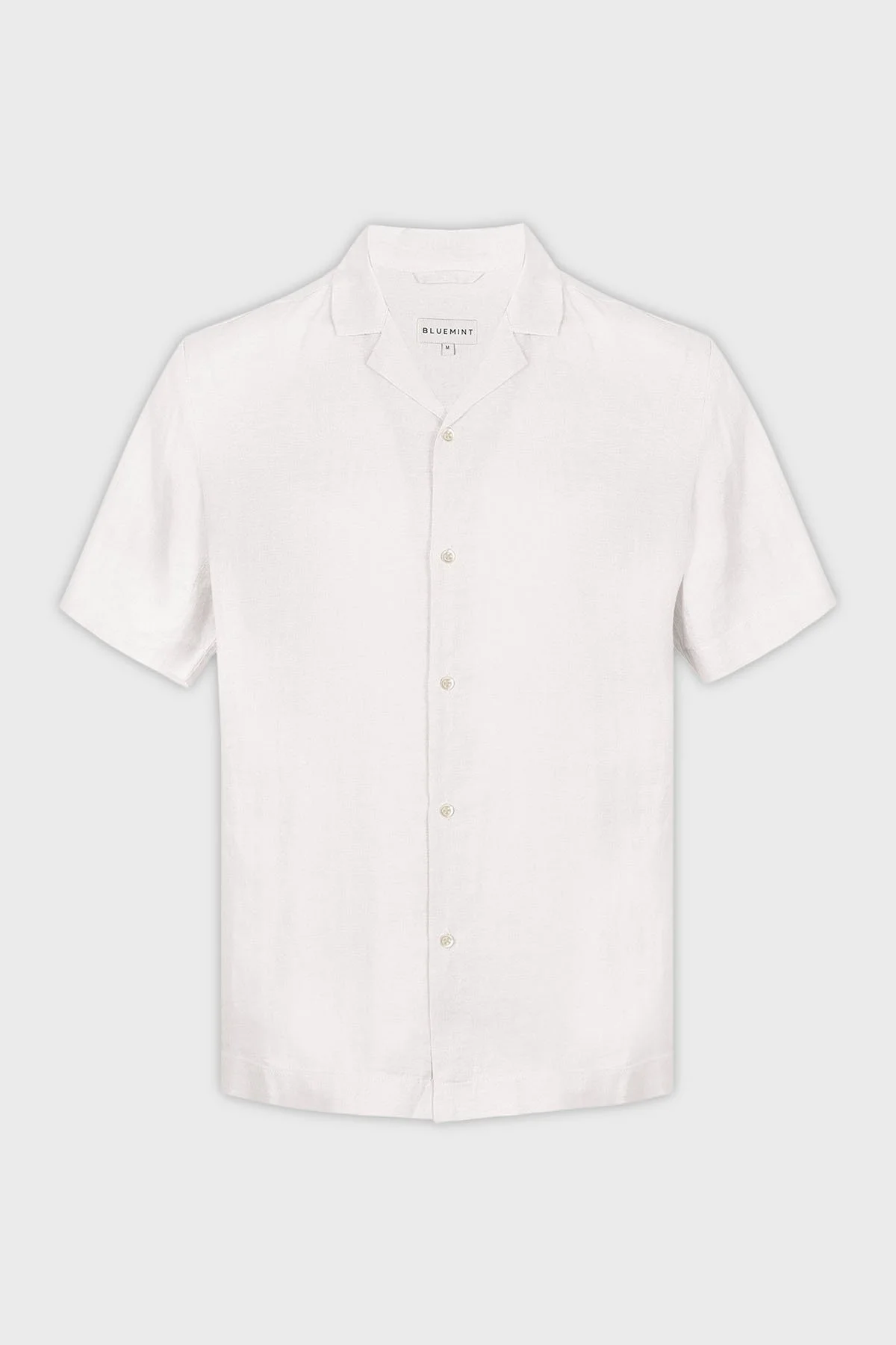 Bluemint % 100 Keten Comfort Fit Kısa Kollu Apaş Yaka Erkek Gömlek BM25002107MS 112 BEYAZ - 4
