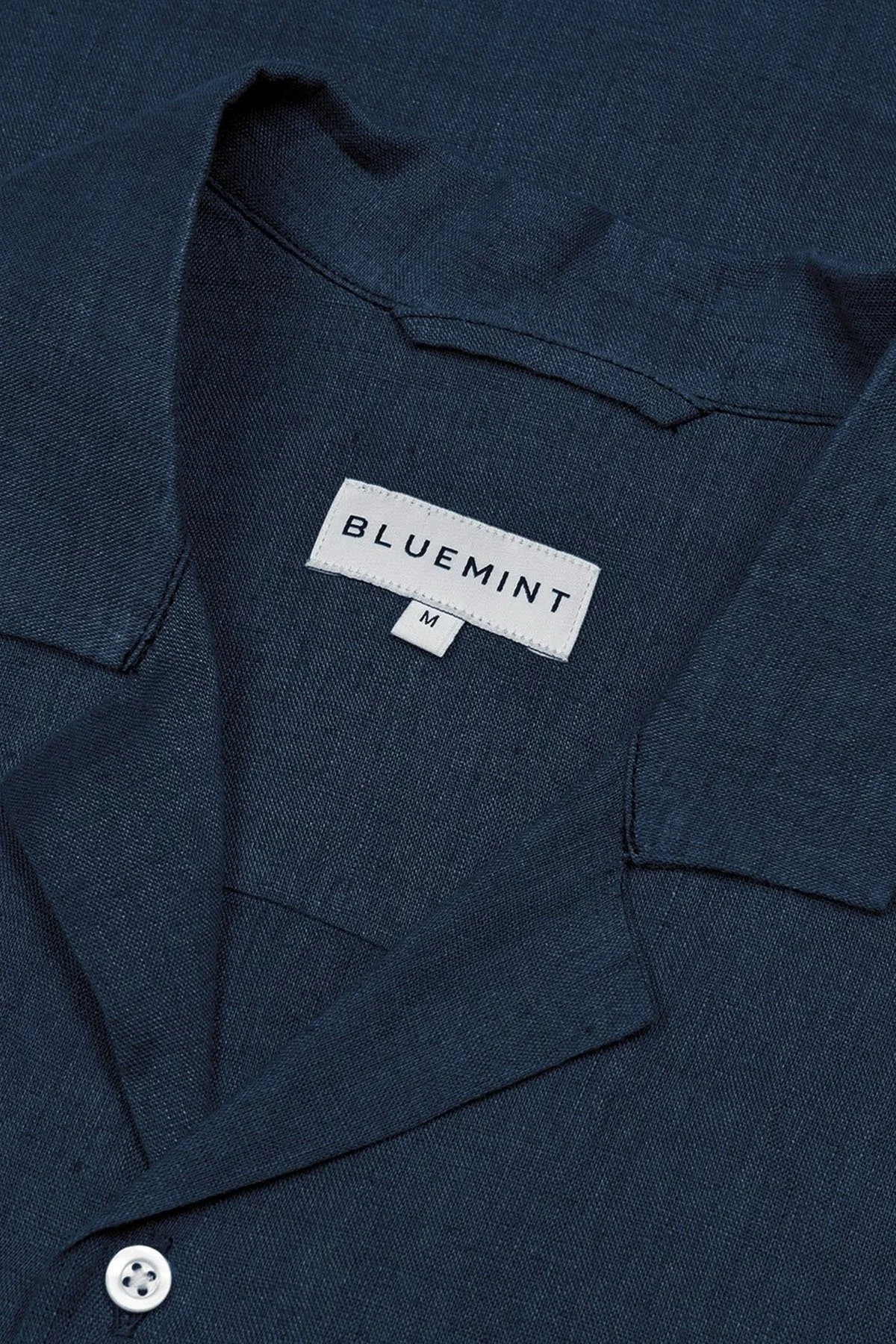 Bluemint % 100 Keten Comfort Fit Kısa Kollu Apaş Yaka Erkek Gömlek BM25002107MS 155 LACİVERT - 2