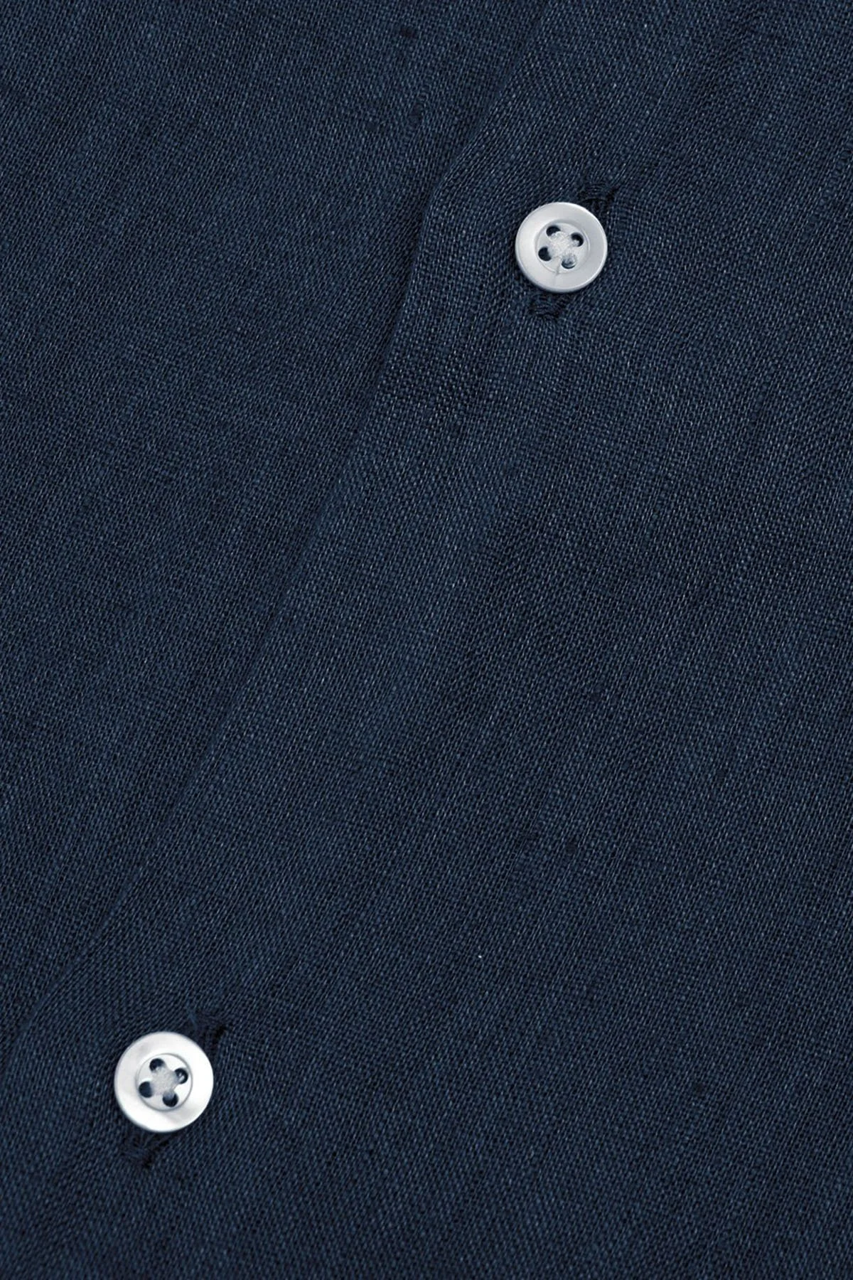 Bluemint % 100 Keten Comfort Fit Kısa Kollu Apaş Yaka Erkek Gömlek BM25002107MS 155 LACİVERT - 3