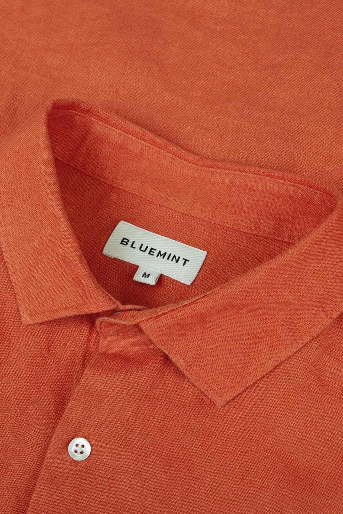 Bluemint % 100 Keten Comfort Fit Klasik Yaka Uzun Kollu Erkek Gömlek LUCASTRIPEY 221 KİREMİT - 3