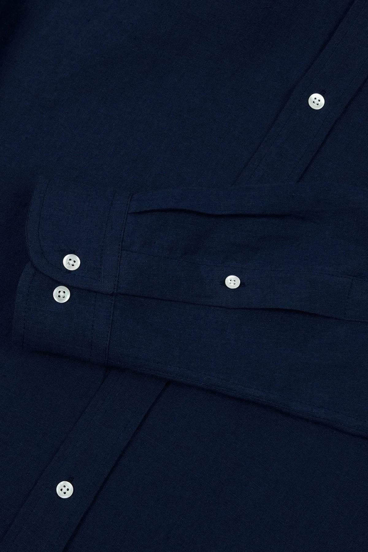 Bluemint % 100 Keten Comfort Fit Klasik Yaka Uzun Kollu Erkek Gömlek MARTIN 313 LACİVERT - 4