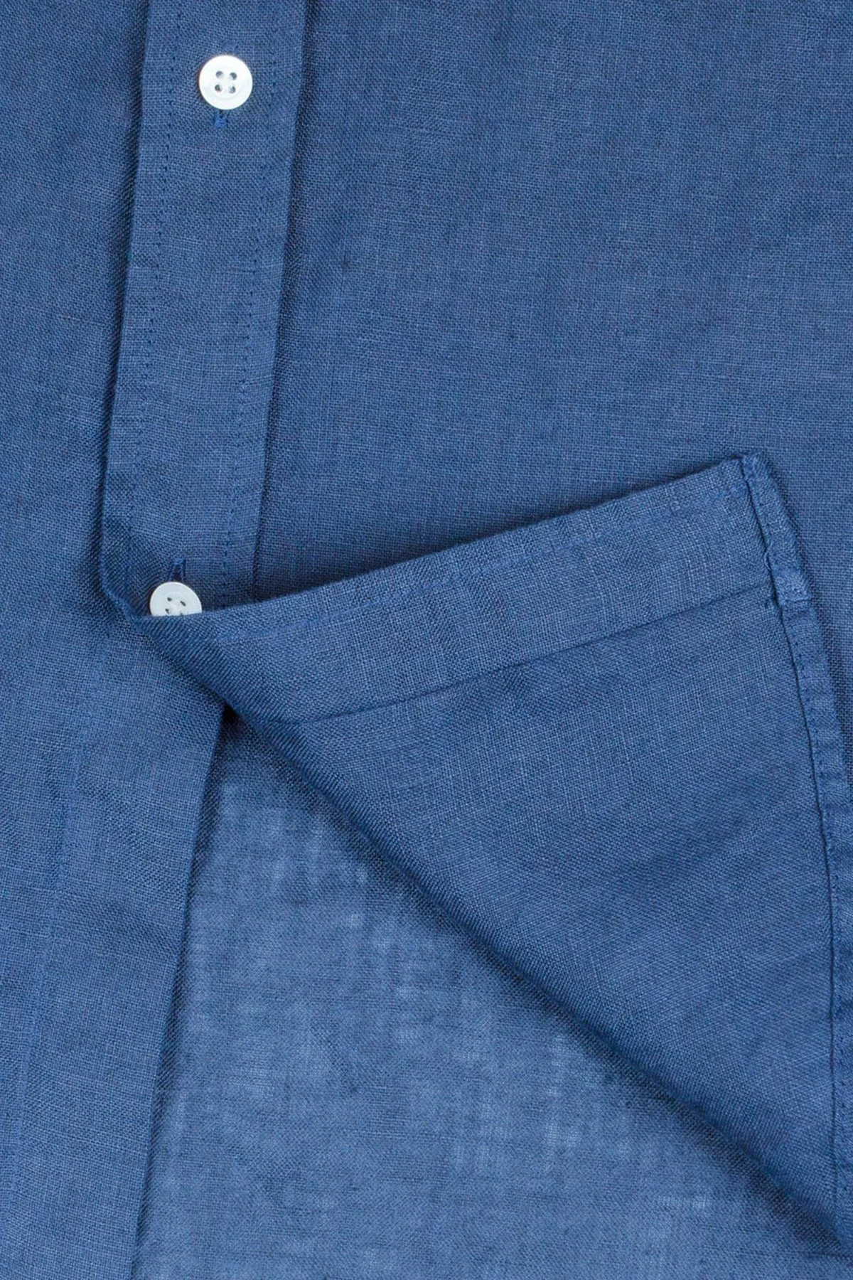 Bluemint % 100 Keten Comfort Fit Uzun Kollu Erkek Gömlek MARTIN 1157 MAVİ - 5