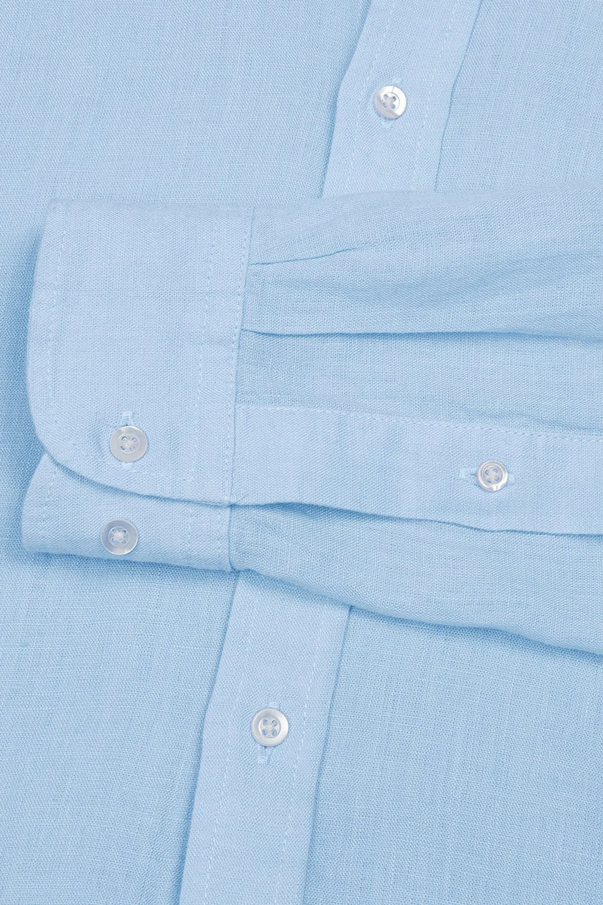 Bluemint % 100 Keten Comfort Fit Uzun Kollu Erkek Gömlek MARTIN 416 MAVİ - 4