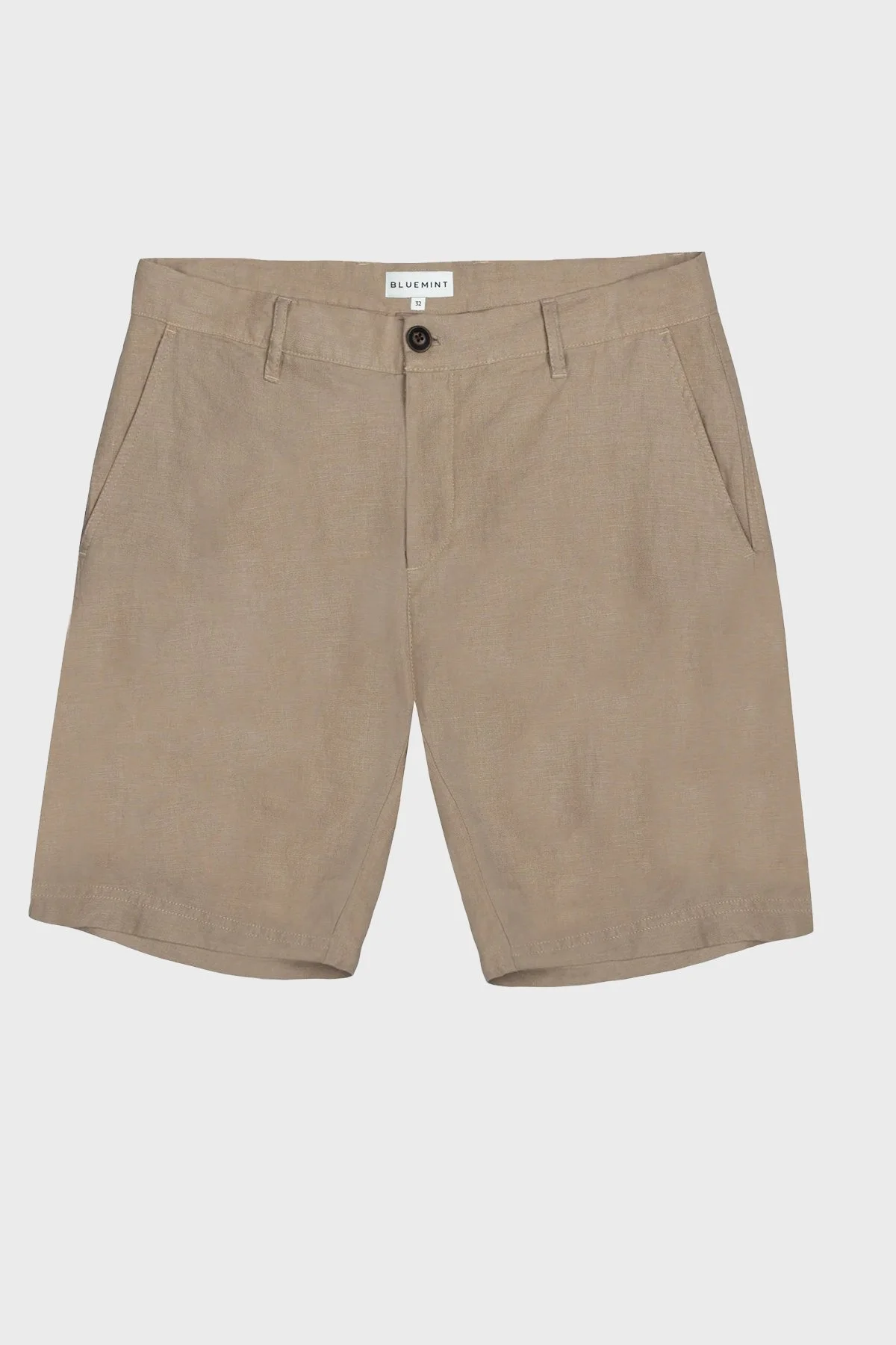 Bluemint % 100 Keten Relaxed Fit Normal Bel Erkek Şort EDMUND 214 Bej - 3