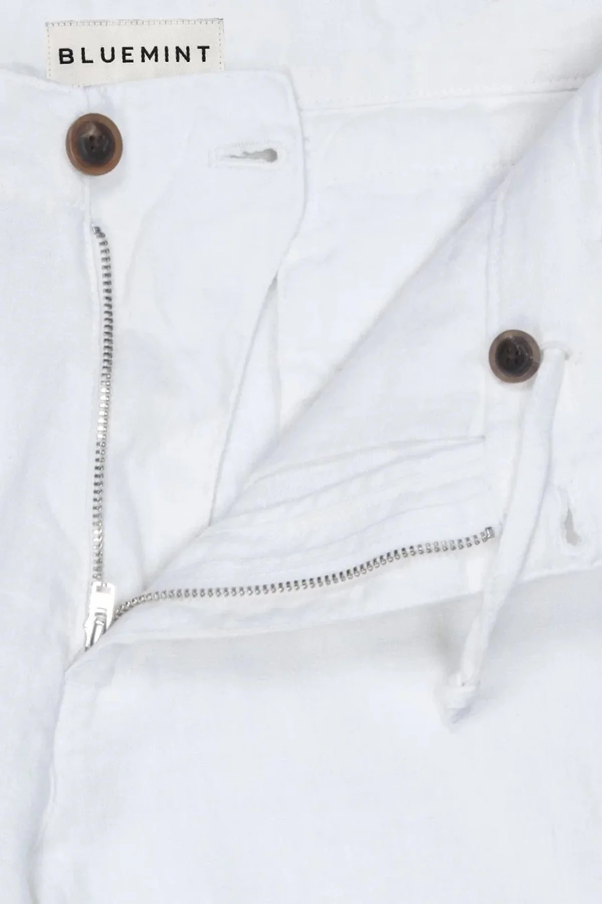 Bluemint % 100 Keten Tapered Fit Normal Bel Erkek Şort EDMUND 112 BEYAZ - 4