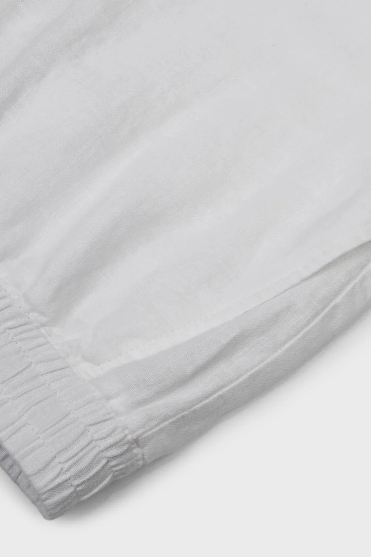 Bluemint % 100 Keten Tapered Fit Normal Bel Erkek Şort EDMUNDJOGG 112 BEYAZ - 4