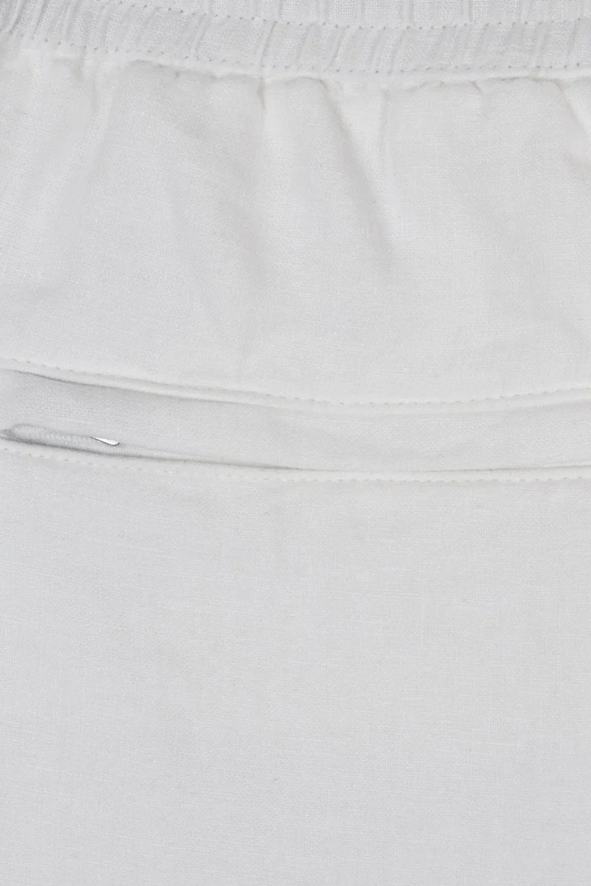 Bluemint % 100 Keten Tapered Fit Normal Bel Erkek Şort EDMUNDJOGG 112 BEYAZ - 5