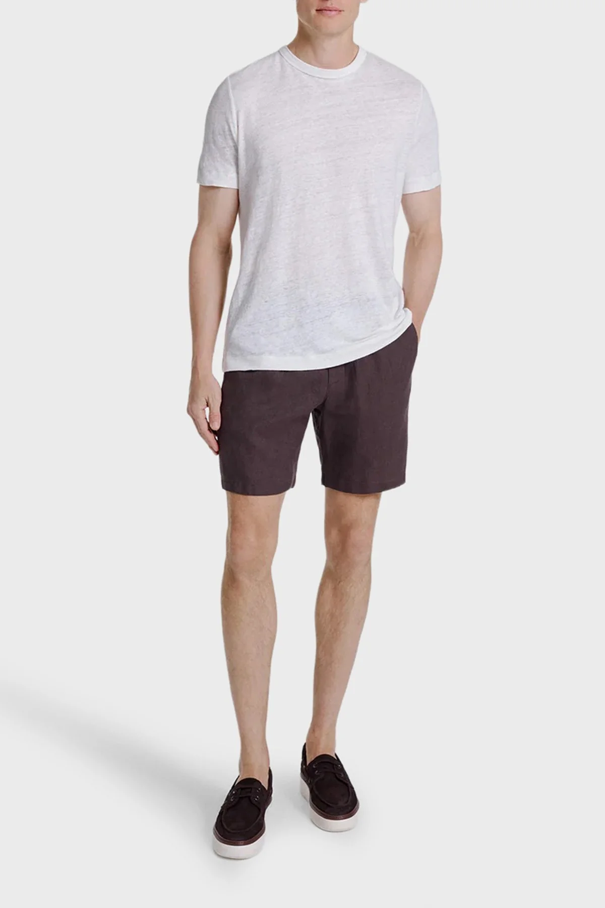 Bluemint % 100 Keten Tapered Fit Normal Bel Erkek Şort EDMUNDJOGG1 327 KAHVE - 2