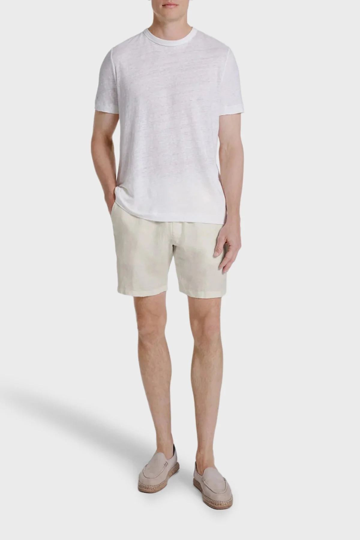 Bluemint % 100 Keten Tapered Fit Normal Bel Erkek Şort EDMUNDJOGG1 328 BEJ - 2