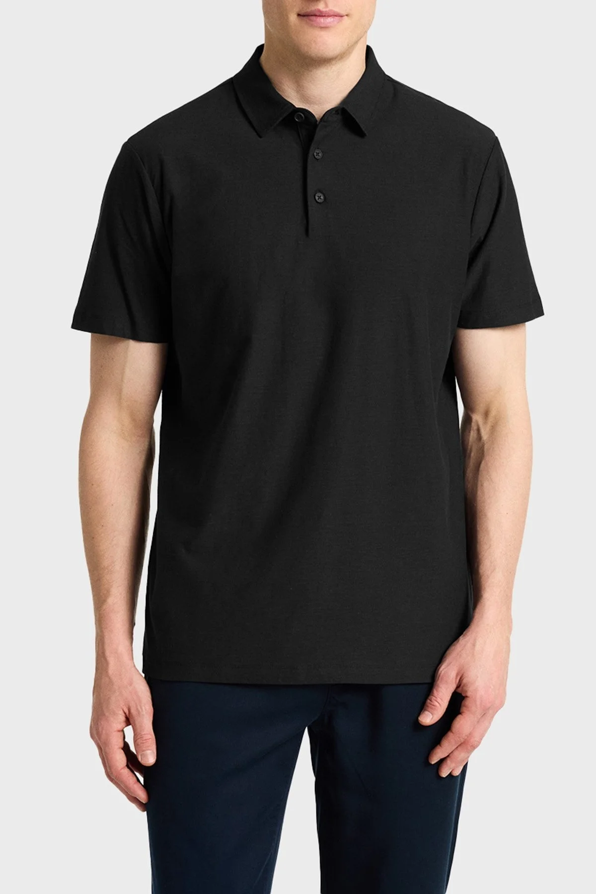 Bluemint % 100 Pamuk Relaxed Fit Düğmeli Erkek Polo Yaka T Shirt BM25020372MS 111 SİYAH - 1