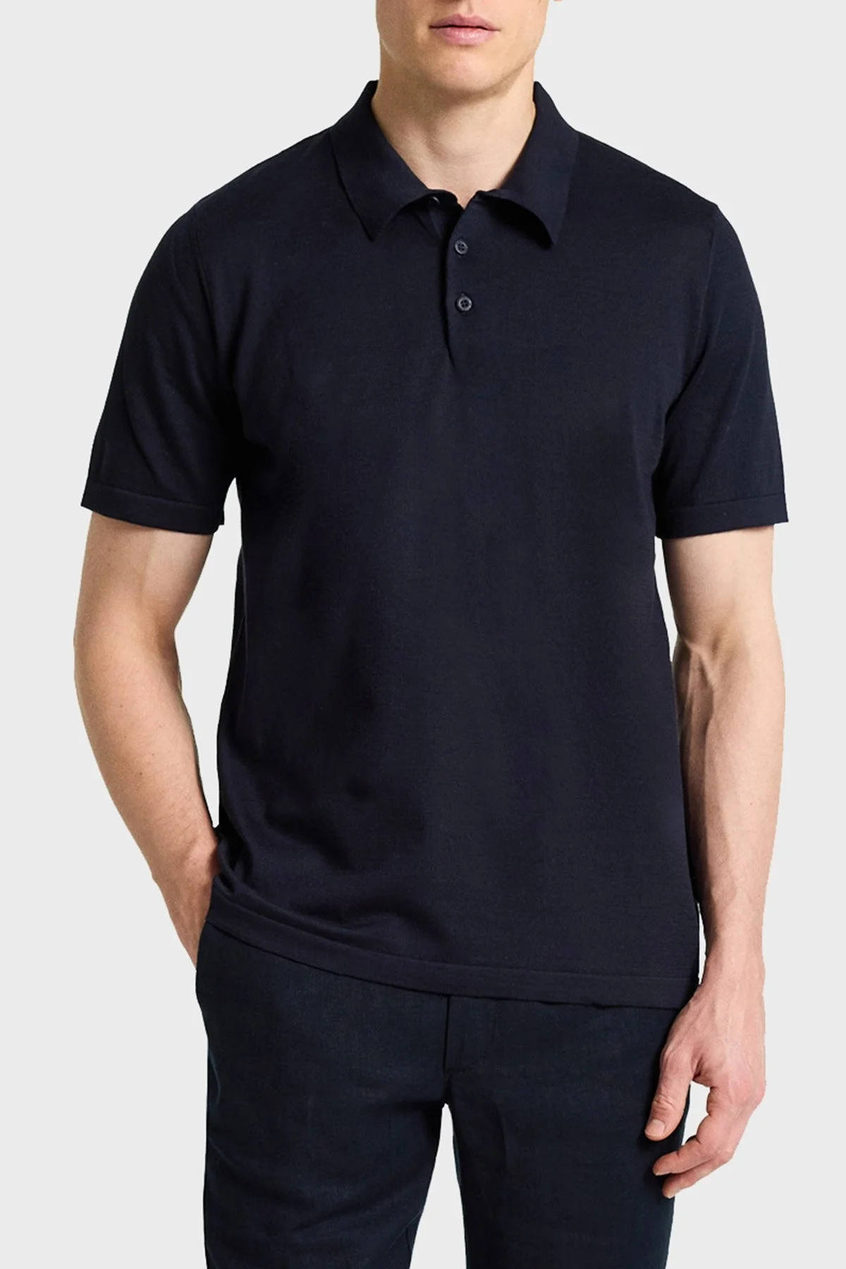 Bluemint % 100 Pamuk Relaxed Fit Düğmeli Erkek Polo Yaka T Shirt BM25020372MS 155 KOYU LACİVERT - 5