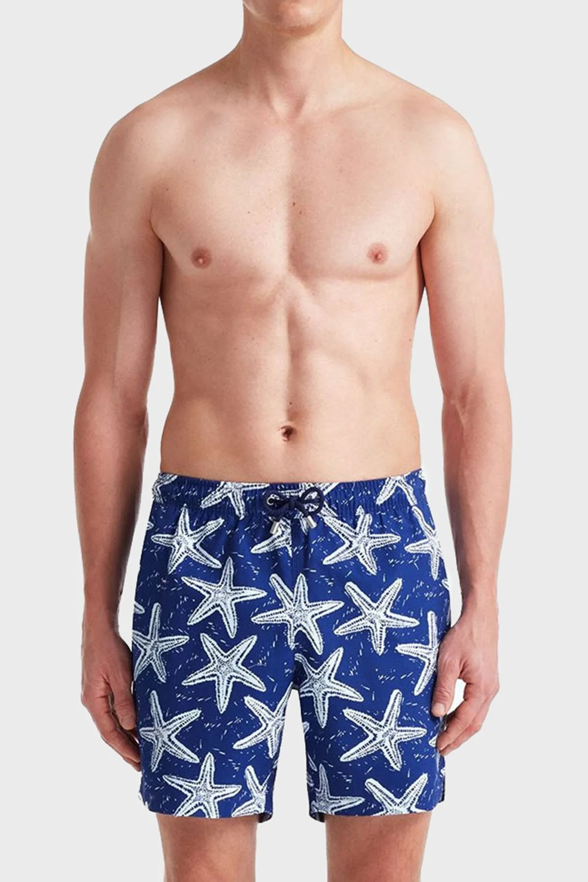 Bluemint Arthus Regular Fit Deniz Şortu Hızlı Kuruyan Erkek Mayo Short BM23003011MS 885 LACİVERT-BEYAZ - 1