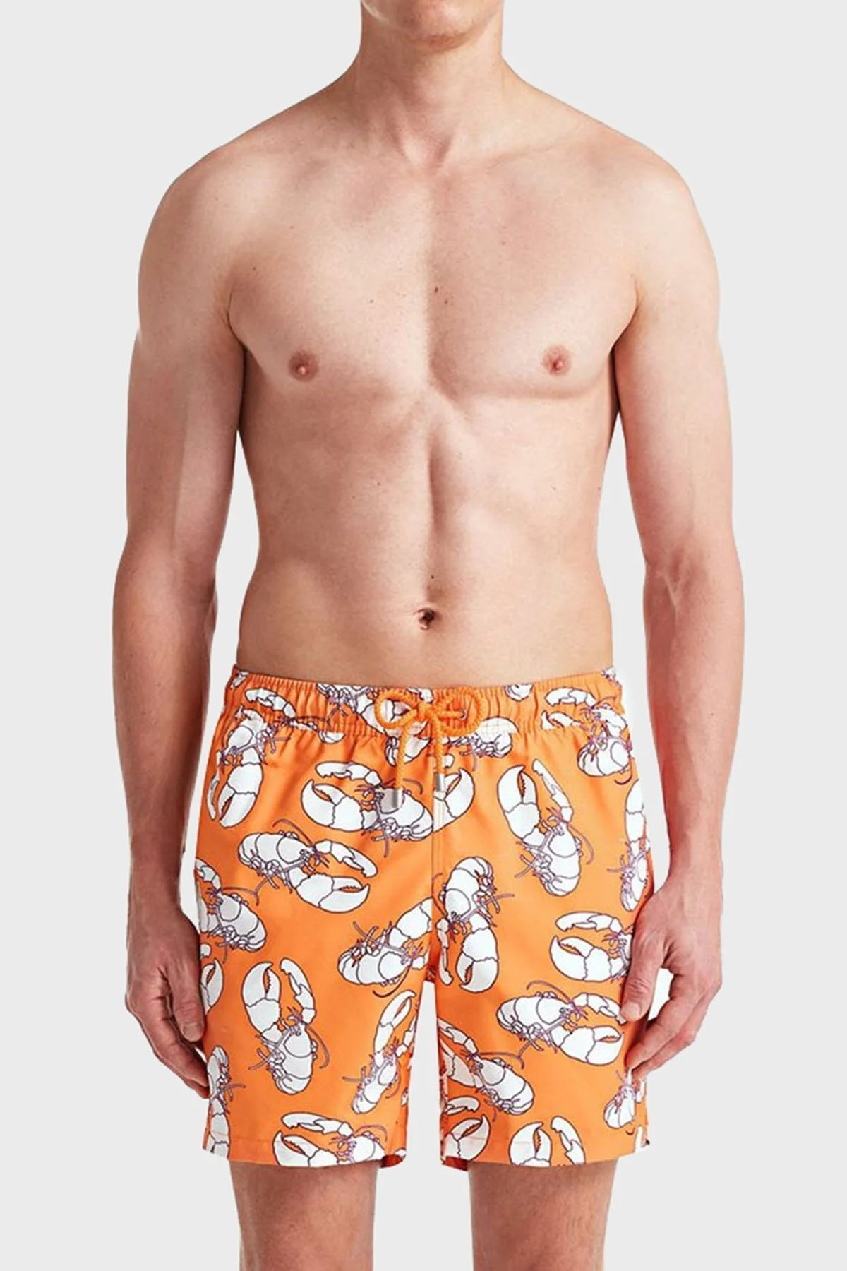 Bluemint Arthus Regular Fit Deniz Şortu Hızlı Kuruyan Erkek Mayo Short BM23003011MS 887 Turuncu-Beyaz - 1