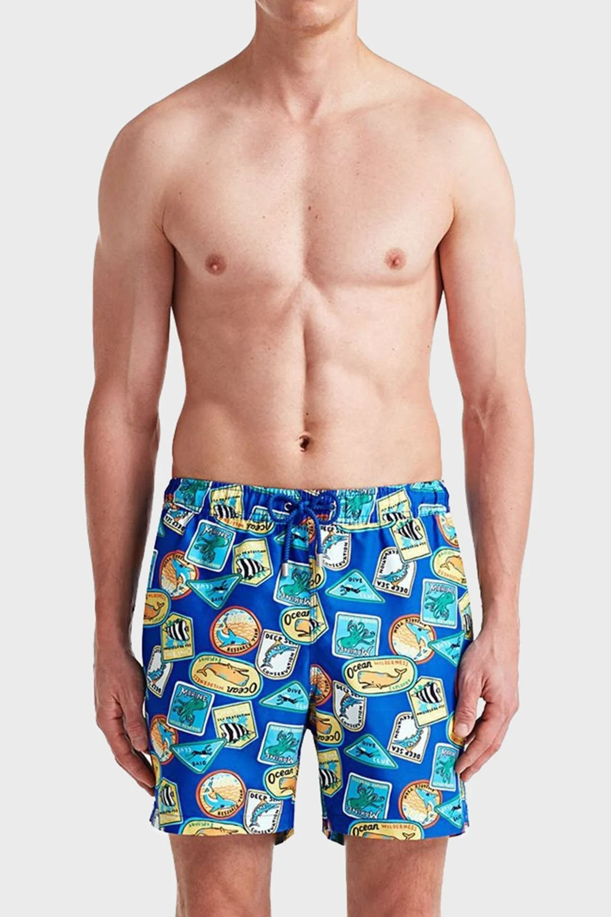 Bluemint Arthus Regular Fit Deniz Şortu Hızlı Kuruyan Erkek Mayo Short BM23003011MS 889 MAVİ-SARI - 1