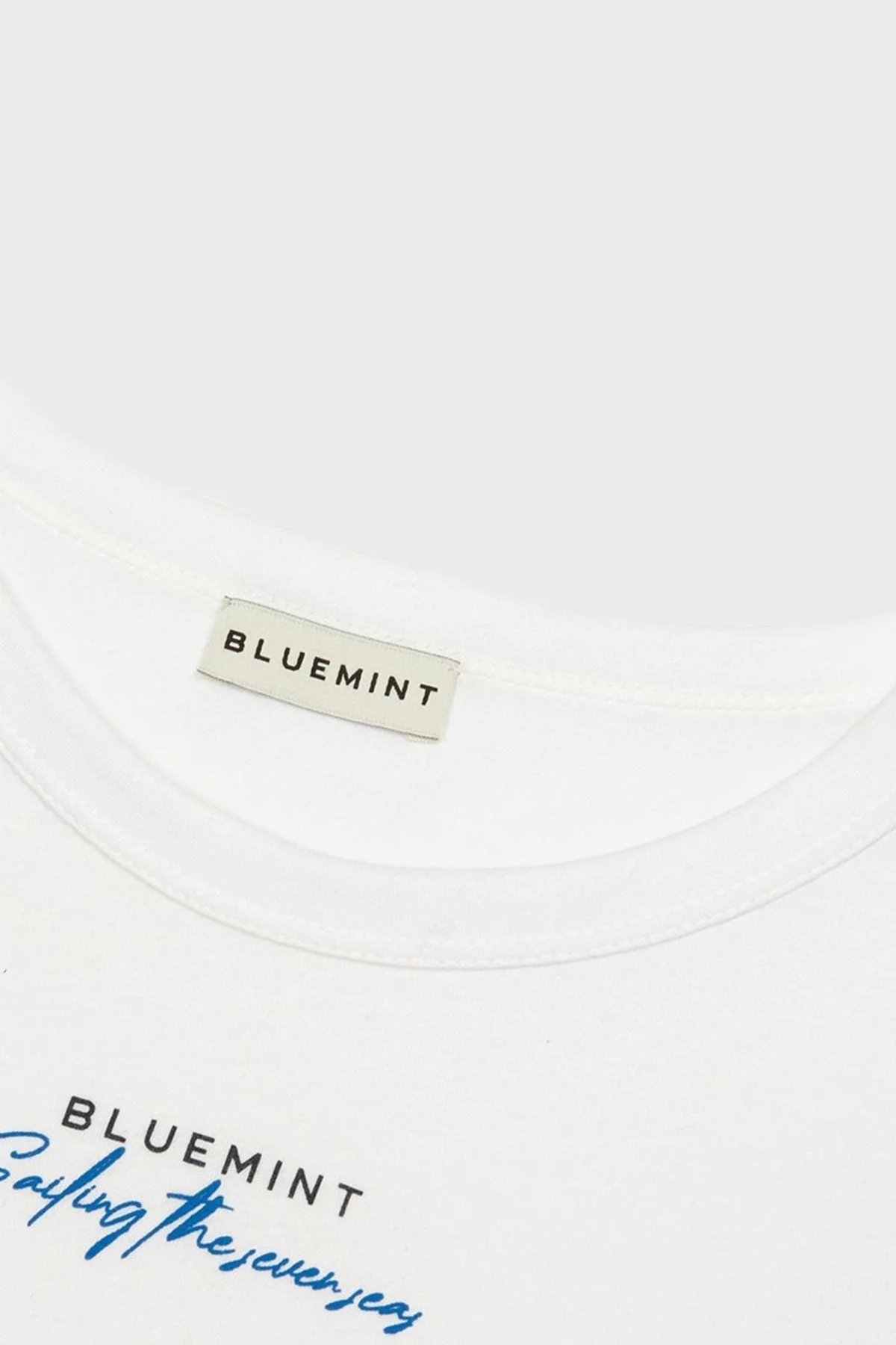 Bluemint Baskılı Bisiklet Yaka Pamuklu Custom Fit Ricci Erkek T Shirt BM23001199MS 952 BEYAZ - 3