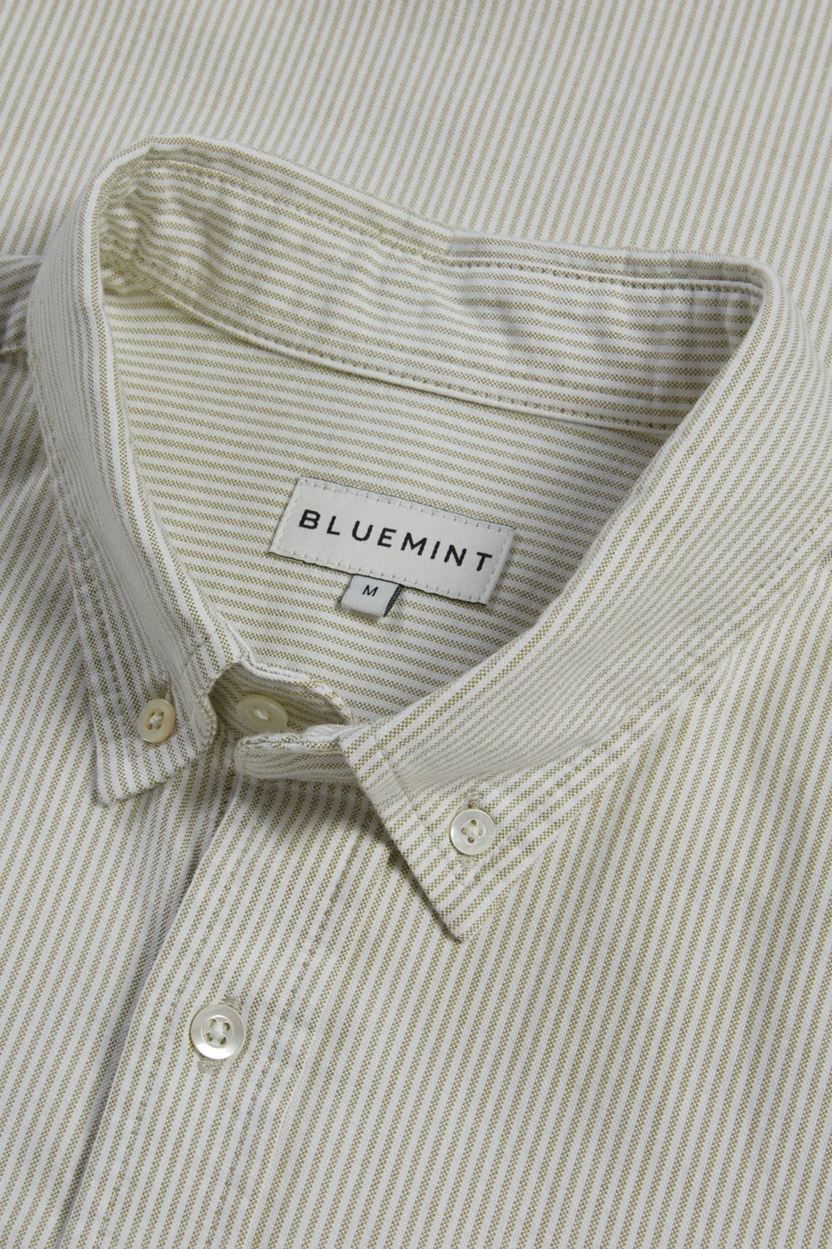 Bluemint Bm Oxford % 100 Pamuk Çizgili Comfort Fit Düğmeli Yaka Erkek Gömlek BM24002273MW 803 Olive - 3