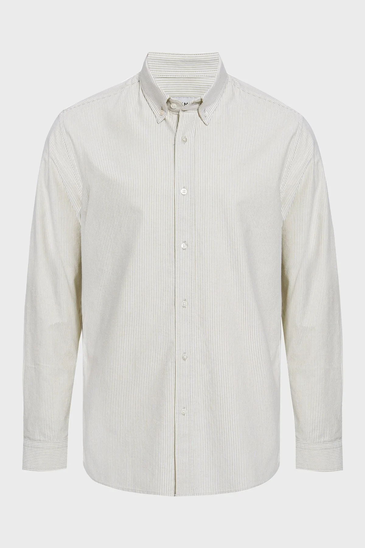 Bluemint Bm Oxford % 100 Pamuk Çizgili Comfort Fit Düğmeli Yaka Erkek Gömlek BM24002273MW 803 Olive - 4