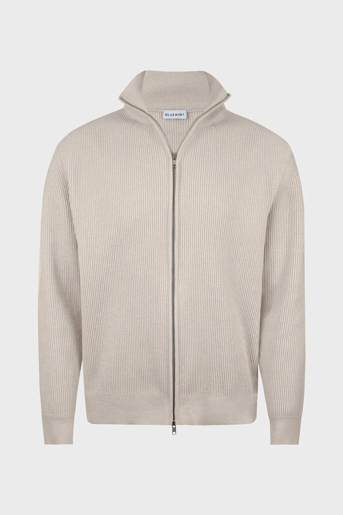 Bluemint Brian Comfort Fit Dik Yaka Fermuarlı Fitilli Erkek Hırka BM25020676MW 1239 KREM - 3