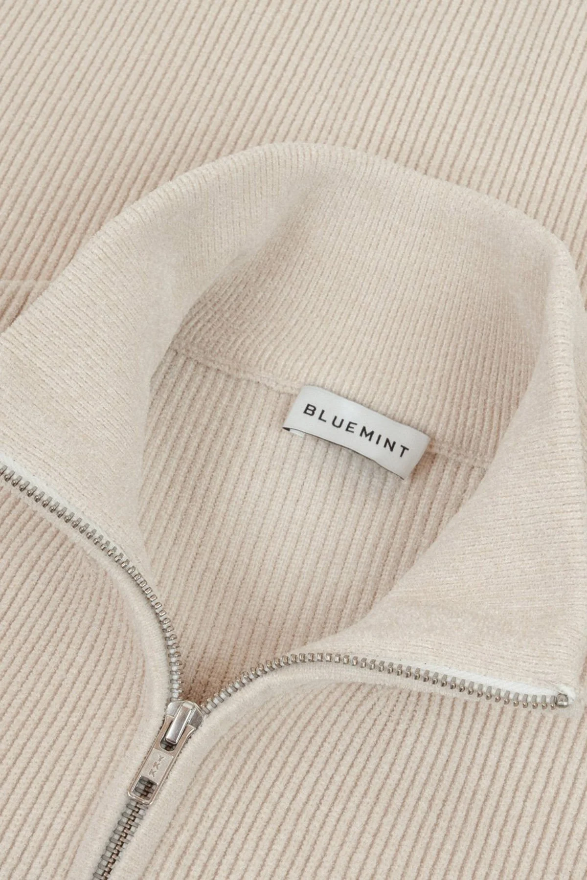 Bluemint Brian Comfort Fit Dik Yaka Fermuarlı Fitilli Erkek Hırka BM25020676MW 1239 KREM - 4