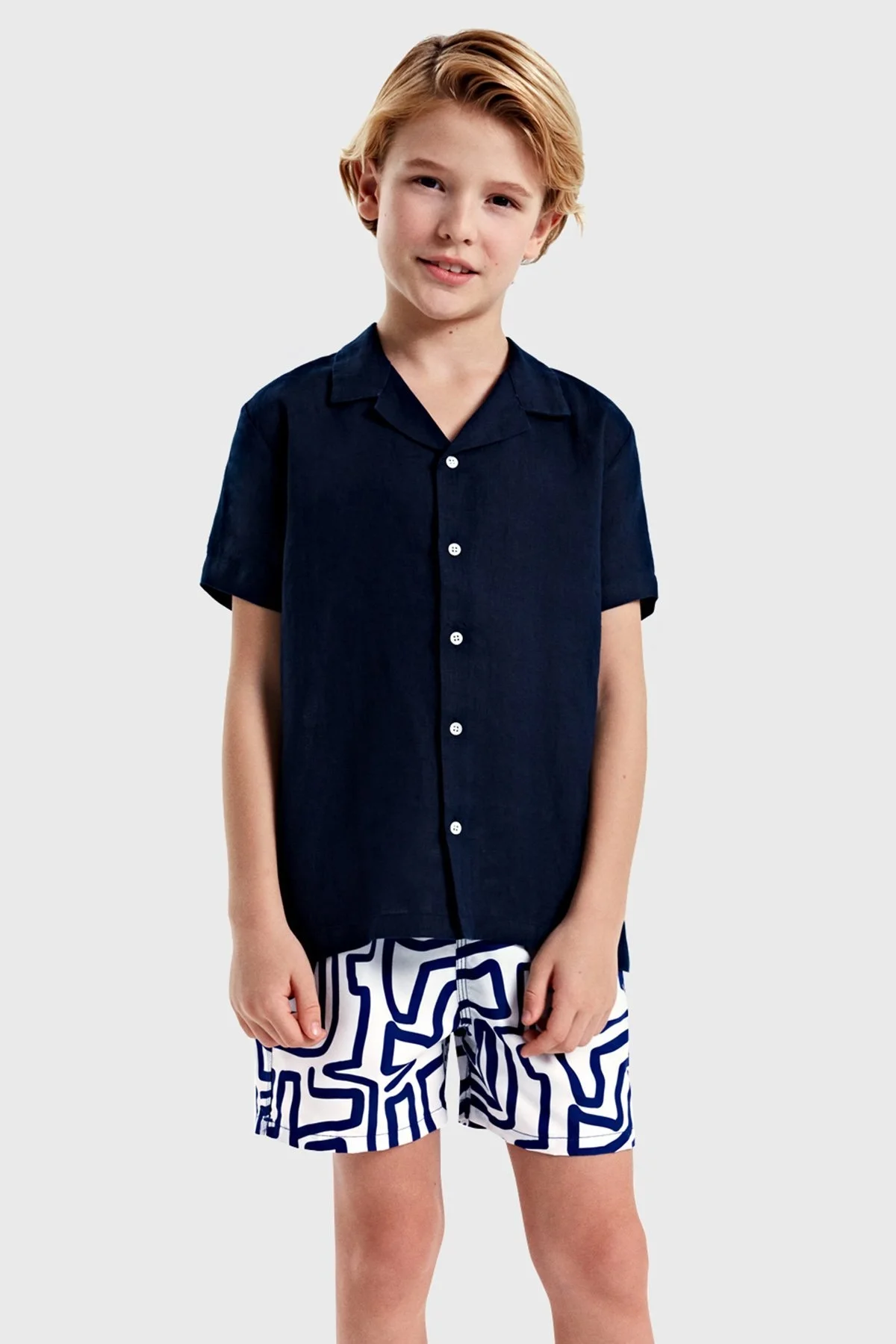 Bluemint Cepli Deniz Şortu Hızlı Kuruyan Çocuk Mayo Short BM24008016BS 1048 BEYAZ - 2