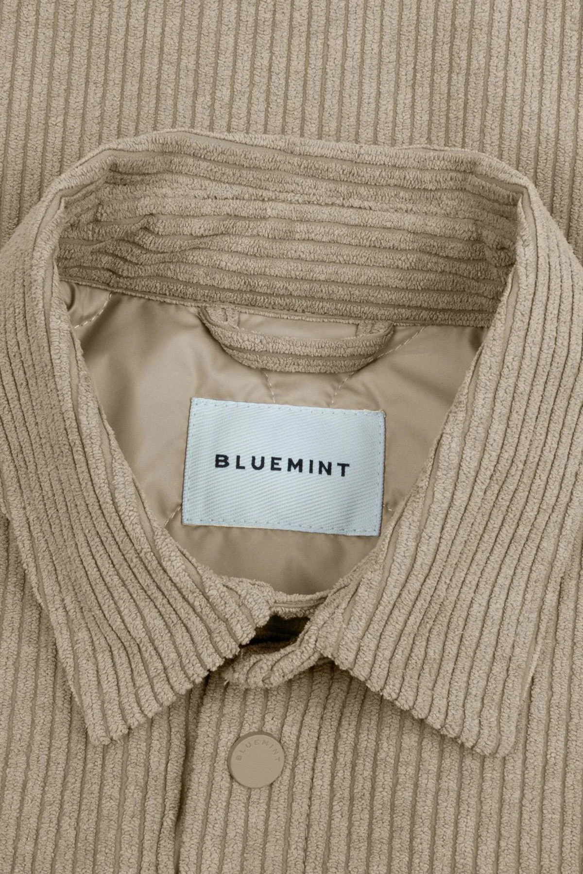 Bluemint Chester Relaxed Fit Klasik Yaka Çıtçıt Düğmeli Kadife Erkek Gömlek BM25030223MW 316 BEJ - 4