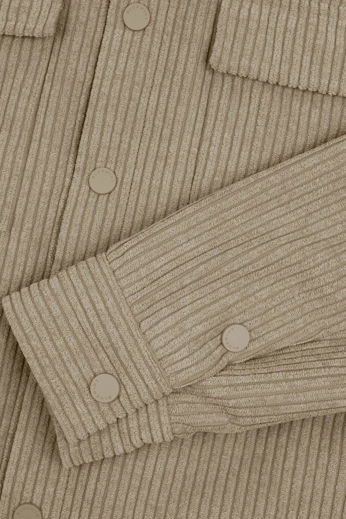 Bluemint Chester Relaxed Fit Klasik Yaka Çıtçıt Düğmeli Kadife Erkek Gömlek BM25030223MW 316 BEJ - 5