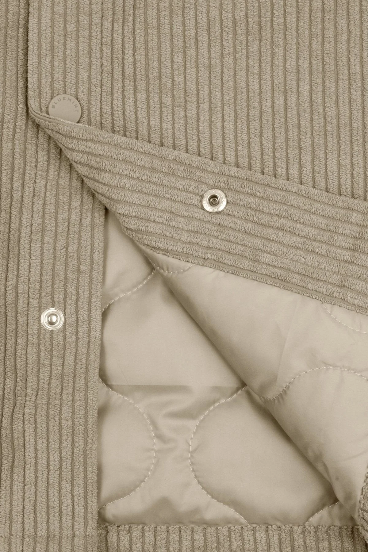 Bluemint Chester Relaxed Fit Klasik Yaka Çıtçıt Düğmeli Kadife Erkek Gömlek BM25030223MW 316 BEJ - 6