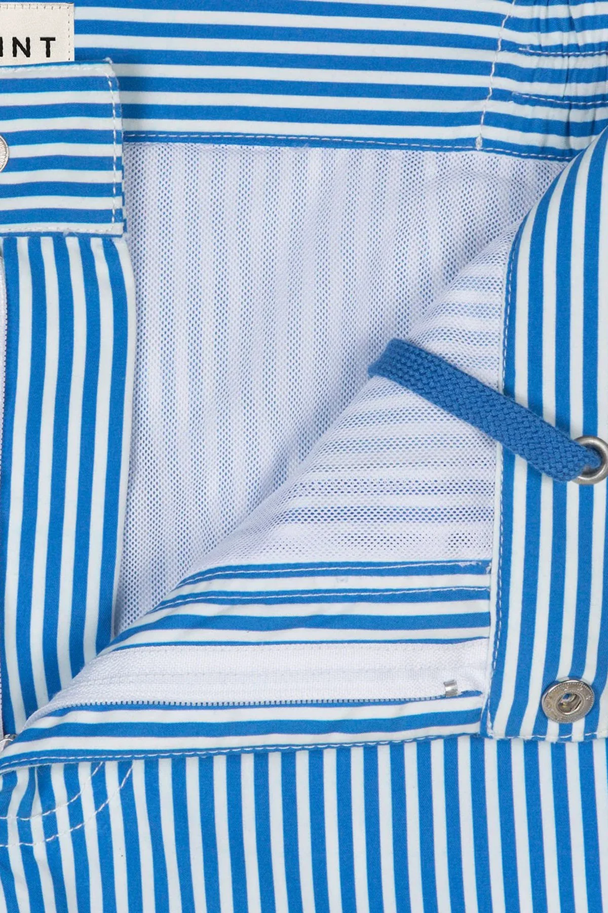 Bluemint Çizgili Hızlı Kuruyan Erkek Deniz Şortu BOND 270 LACİVERT-BEYAZ - 3