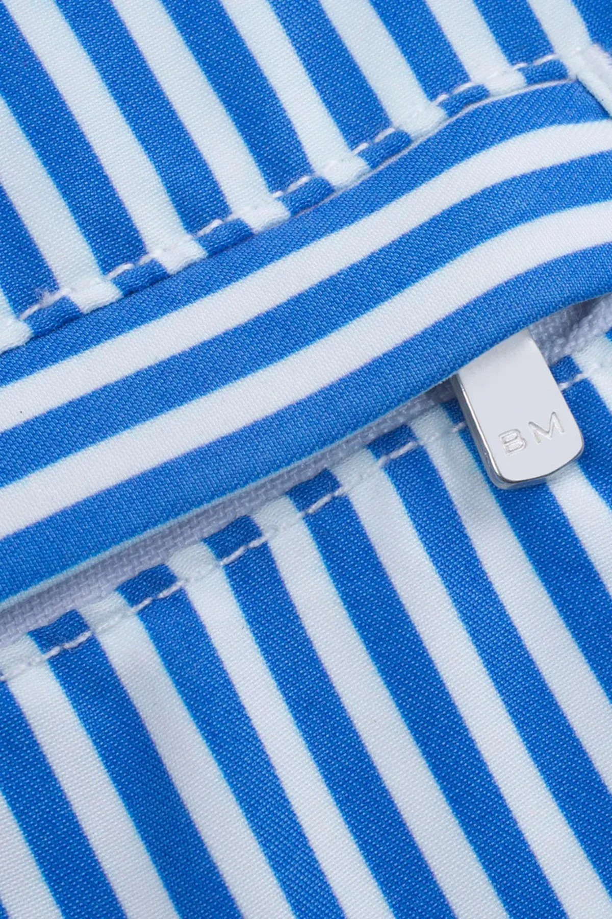 Bluemint Çizgili Hızlı Kuruyan Erkek Deniz Şortu BOND 270 LACİVERT-BEYAZ - 4