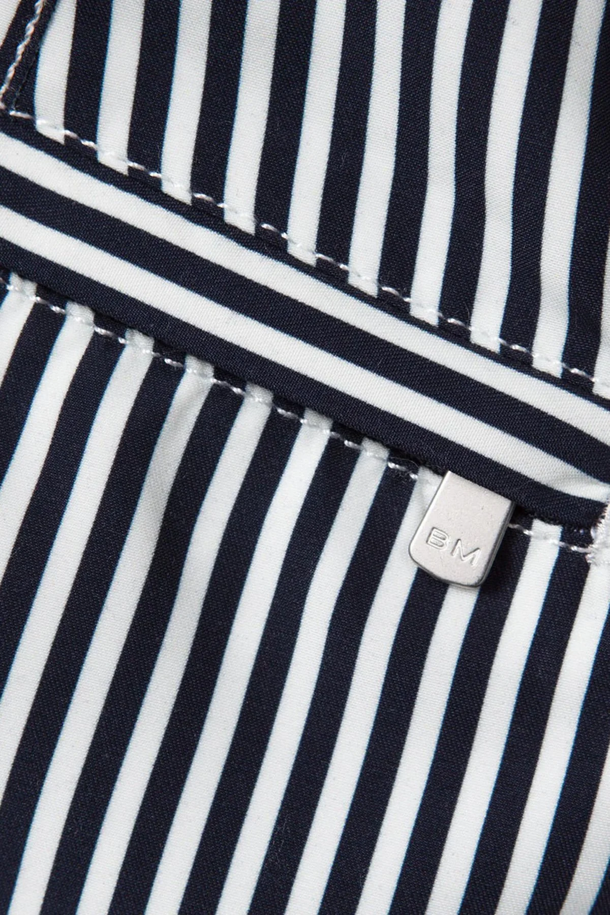 Bluemint Çizgili Hızlı Kuruyan Erkek Deniz Şortu BOND 388 SİYAH-BEYAZ - 4