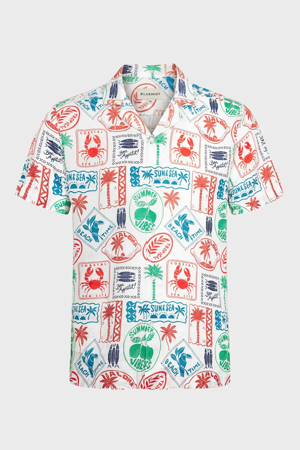 Bluemint Comfort Desenli % 100 Keten Kısa Kollu Erkek Gömlek MARSPRINT 1284 ÇOK RENKLİ - 2