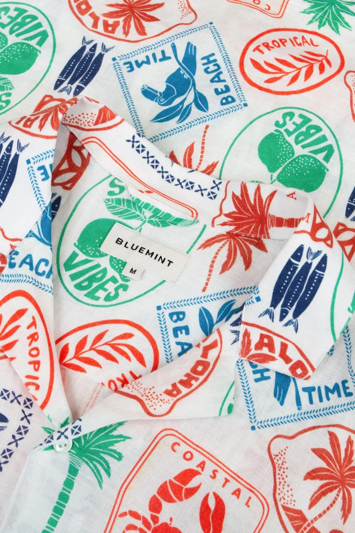 Bluemint Comfort Desenli % 100 Keten Kısa Kollu Erkek Gömlek MARSPRINT 1284 ÇOK RENKLİ - 3