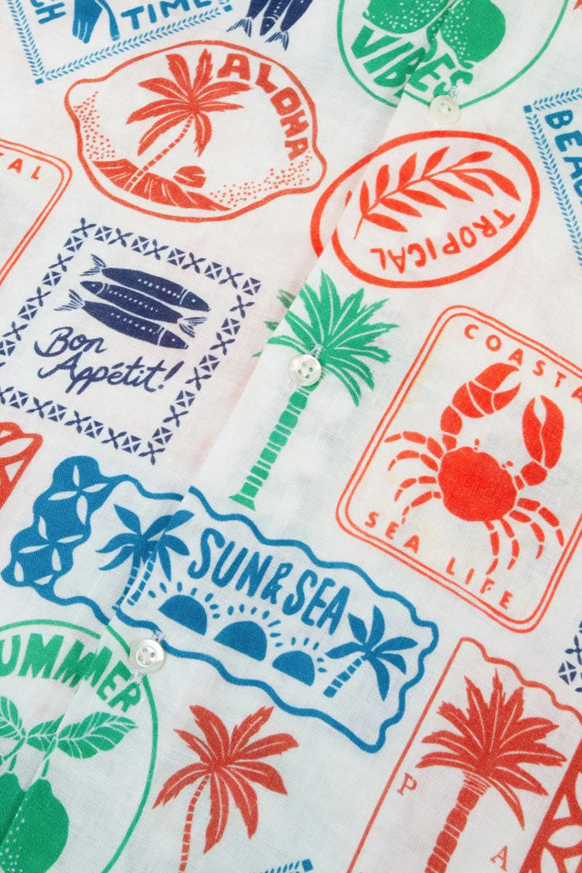 Bluemint Comfort Desenli % 100 Keten Kısa Kollu Erkek Gömlek MARSPRINT 1284 ÇOK RENKLİ - 4