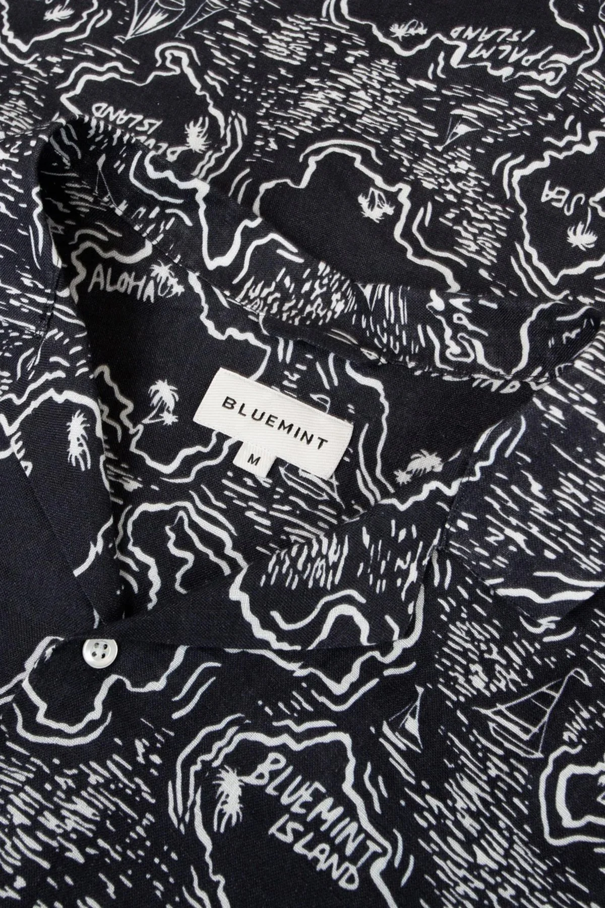 Bluemint Comfort Desenli % 100 Keten Kısa Kollu Erkek Gömlek MARSPRINT 1317 LACİVERT-BEYAZ - 3