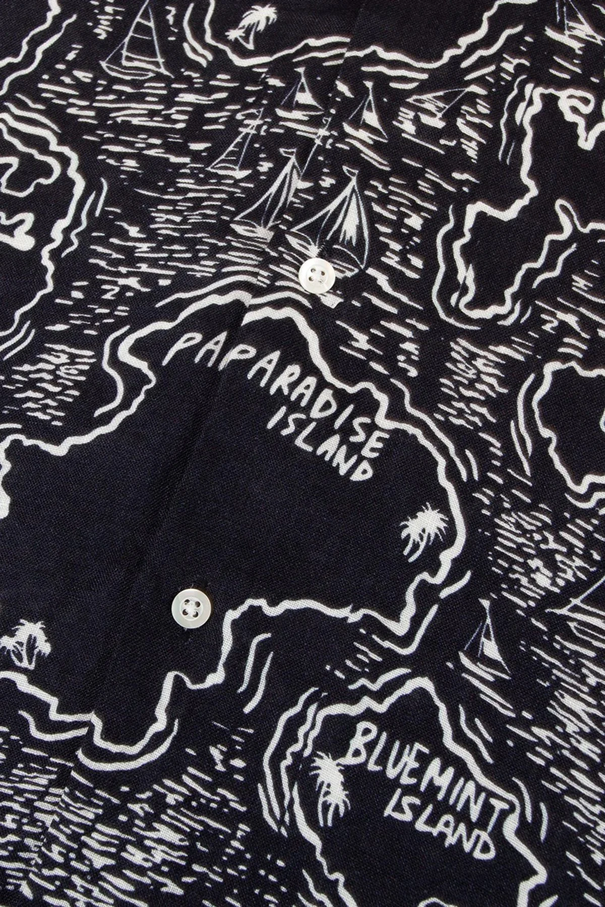 Bluemint Comfort Desenli % 100 Keten Kısa Kollu Erkek Gömlek MARSPRINT 1317 LACİVERT-BEYAZ - 4