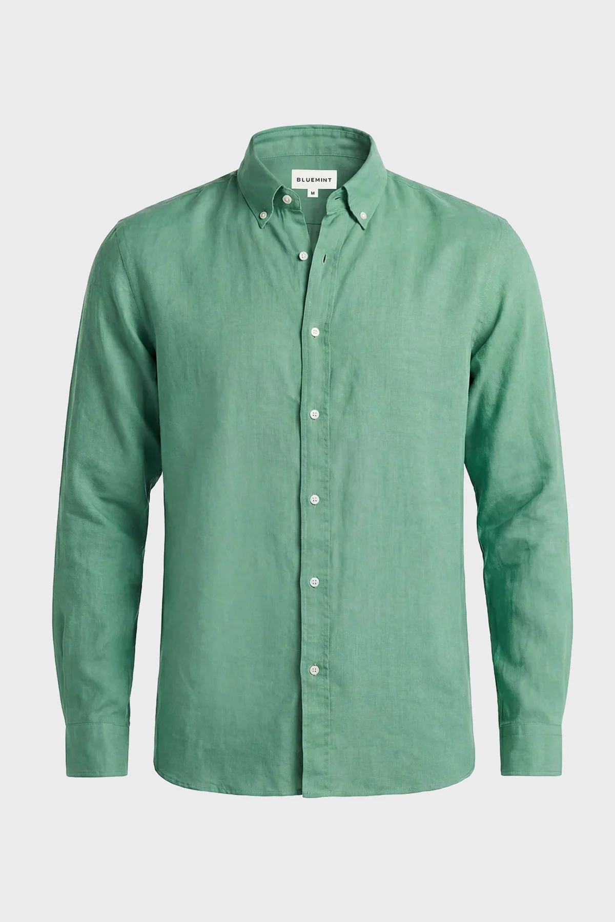 Bluemint Comfort Düğmeli Yaka Uzun Kollu Keten Erkek Gömlek MARTIN 106 YEŞİL - 2