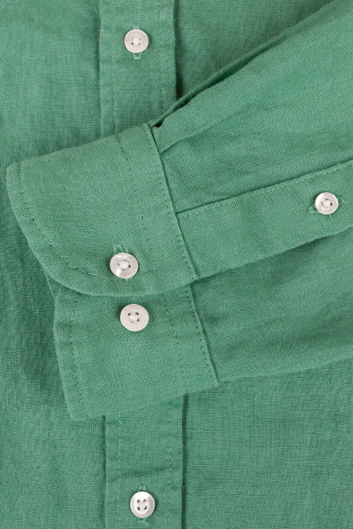 Bluemint Comfort Düğmeli Yaka Uzun Kollu Keten Erkek Gömlek MARTIN 106 YEŞİL - 4