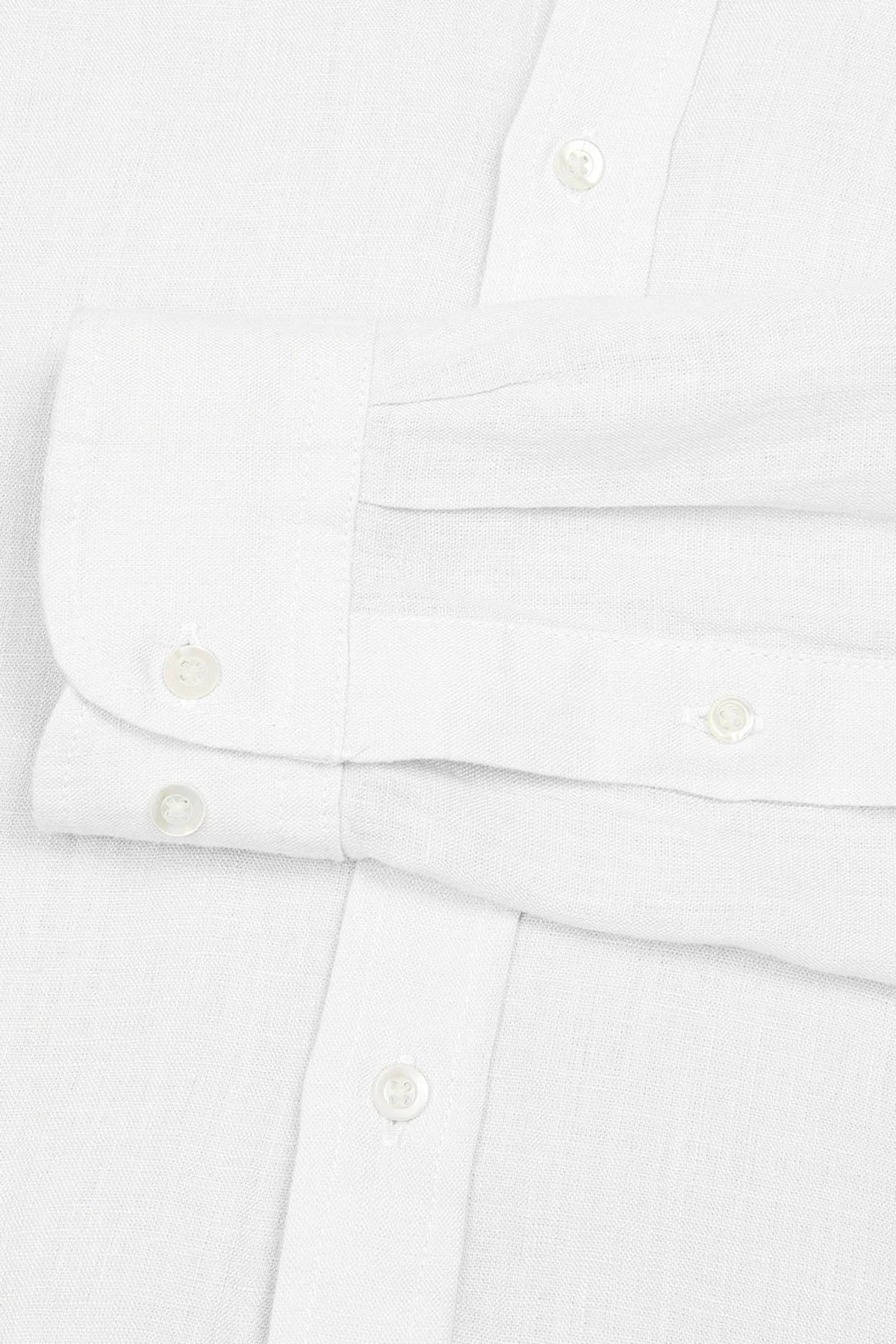 Bluemint Comfort Düğmeli Yaka Uzun Kollu Keten Erkek Gömlek MARTIN 112 BEYAZ - 3