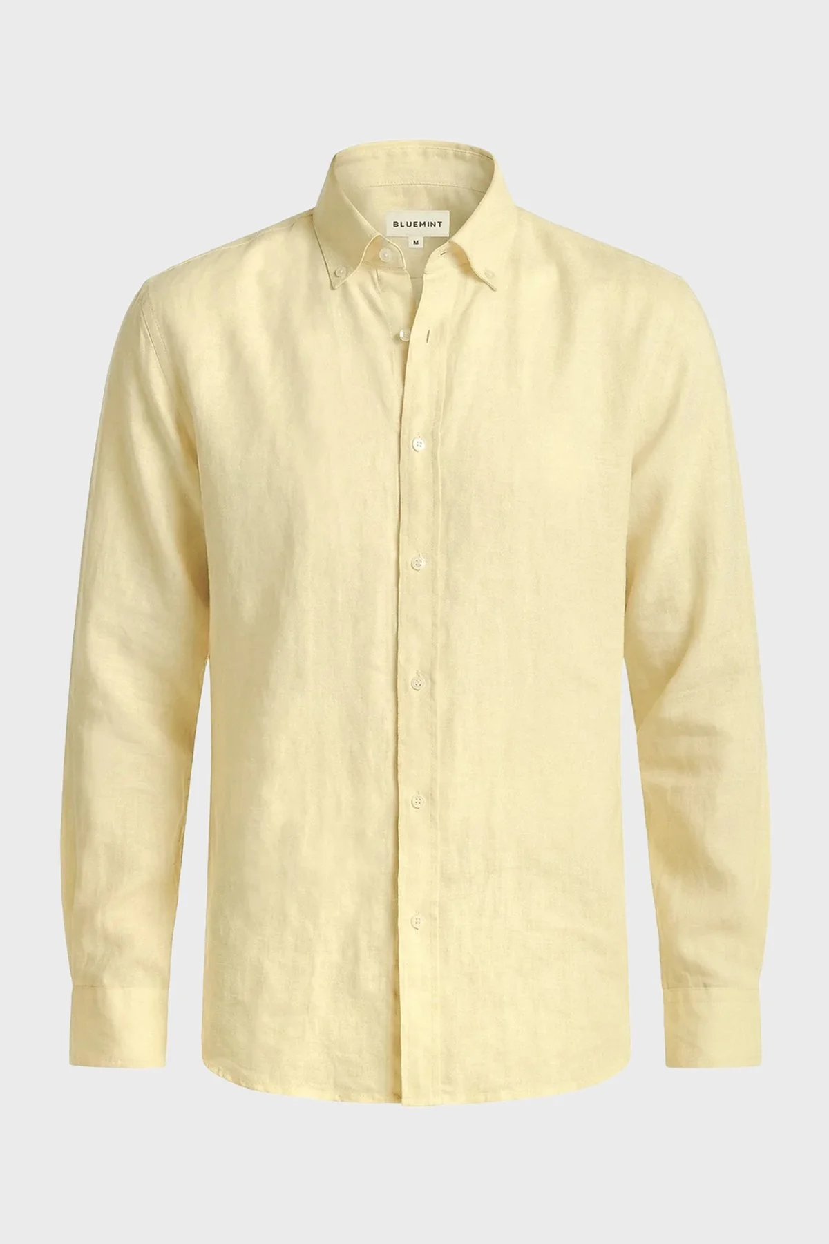 Bluemint Comfort Düğmeli Yaka Uzun Kollu Keten Erkek Gömlek MARTIN 1323 SARI - 2