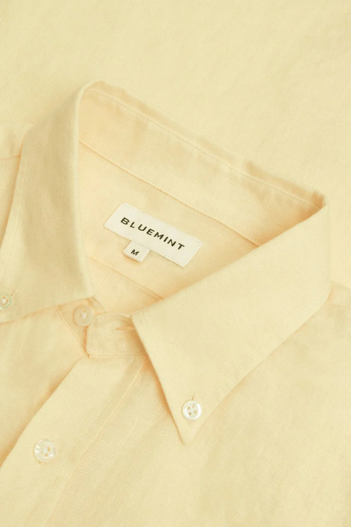 Bluemint Comfort Düğmeli Yaka Uzun Kollu Keten Erkek Gömlek MARTIN 1323 SARI - 3
