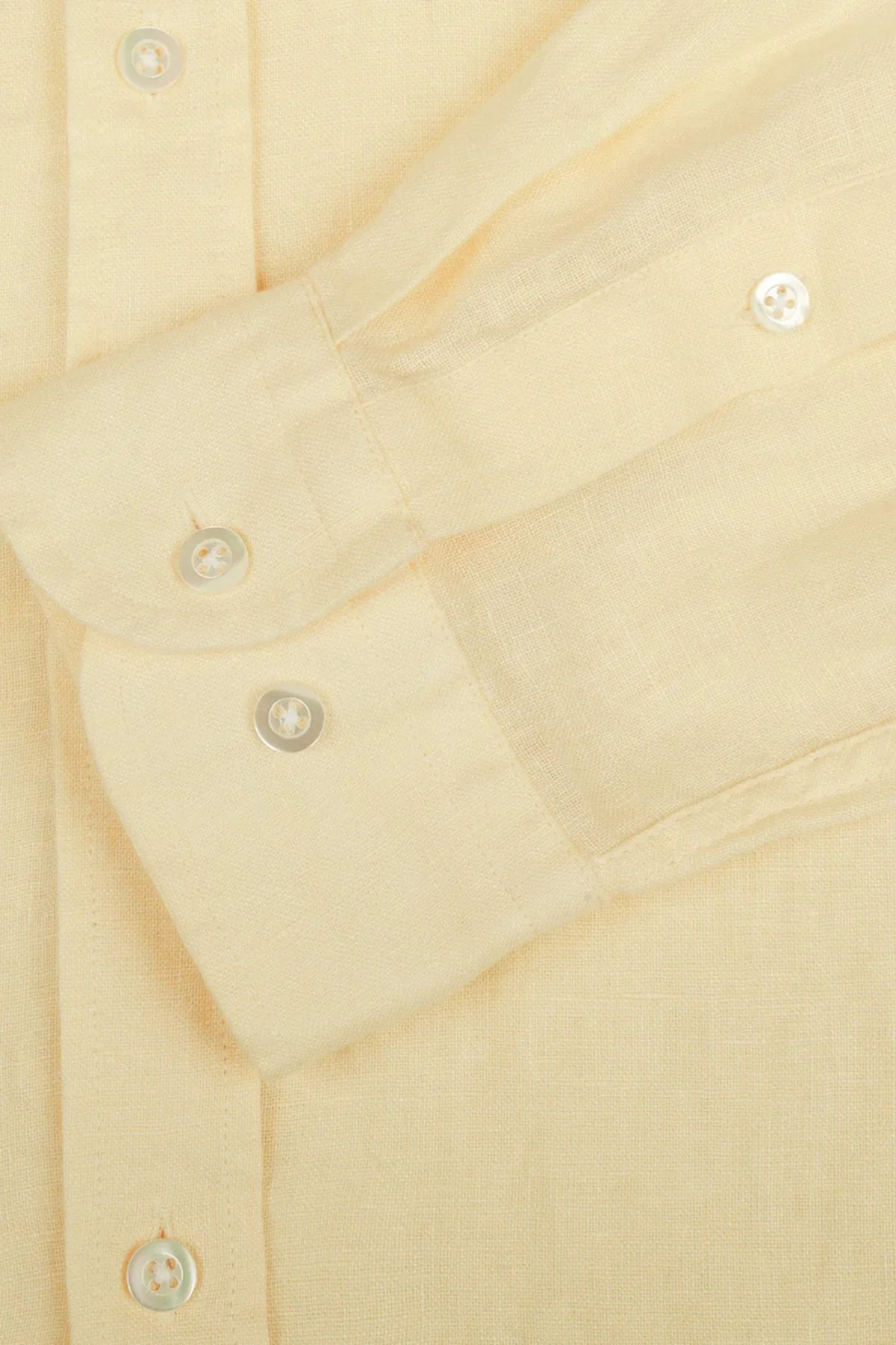 Bluemint Comfort Düğmeli Yaka Uzun Kollu Keten Erkek Gömlek MARTIN 1323 SARI - 4