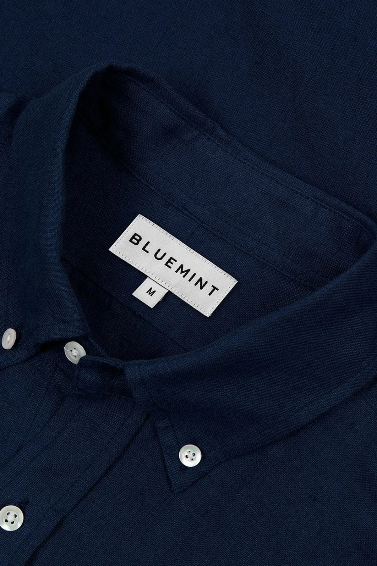Bluemint Comfort Düğmeli Yaka Uzun Kollu Keten Erkek Gömlek MARTIN 155 LACİVERT - 3